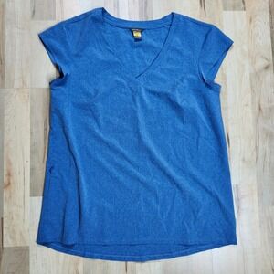 Eddie Bauer V-Neck T-Shirt‎ Active Casual Top Blue Women's Size S